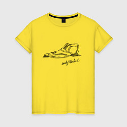 Футболка хлопковая женская Andy Warhol - signature, цвет: желтый