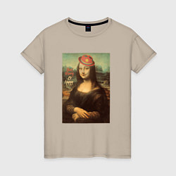 Женская футболка Dont Worry Be Happy Мона Лиза