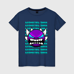 Женская футболка GEOMETRY DASH ФИОЛЕТОВЫЙ ДЕМОН ГЕОМЕТРИЯ