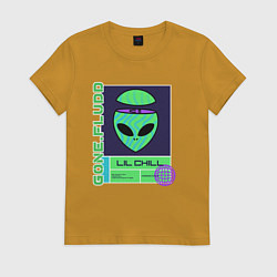 Футболка хлопковая женская GONE FLUDD UFO, цвет: горчичный