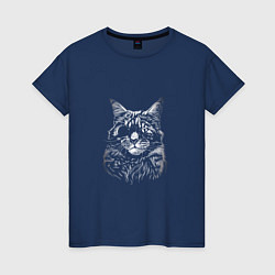 Женская футболка Кот с повязкой на глазе