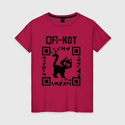 Женская футболка QR кот КОТИК