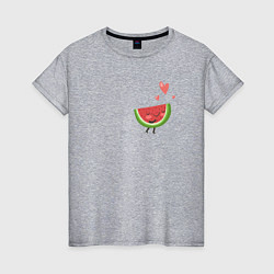 Женская футболка Влюблённый арбузик