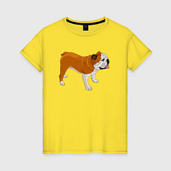 Женская футболка Английский бульдог рисунок собаки