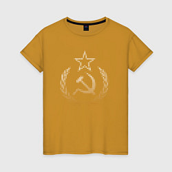 Женская футболка Символы СССР стиль полутон