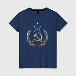 Женская футболка Символы СССР стиль полутон