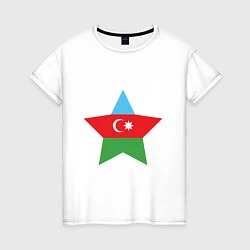 Футболка хлопковая женская Azerbaijan Star, цвет: белый