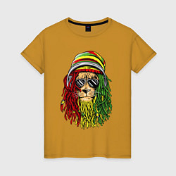 Футболка хлопковая женская Rasta lioN, цвет: горчичный