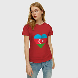 Футболка хлопковая женская Сердце Азербайджана, цвет: красный — фото 2