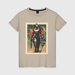 Футболка хлопковая женская Viper Valorant Art, цвет: миндальный