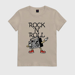 Футболка хлопковая женская Rock n Roll dab, цвет: миндальный