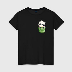 Женская футболка Маленькая панда в кармане