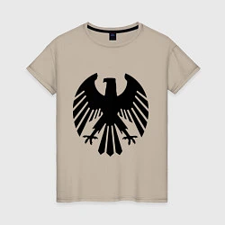 Футболка хлопковая женская Немецкий гербовый орёл, цвет: миндальный