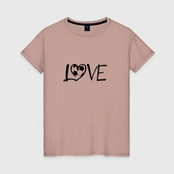 Женская футболка День святого Валентина футбольная любовь