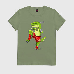 Футболка хлопковая женская Дино Муай Тай, цвет: авокадо