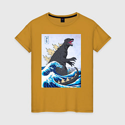 Женская футболка Godzilla in The Waves Eastern