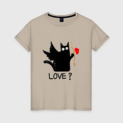 Женская футболка LOVE CAT WHAT cat