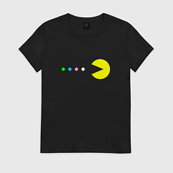 Футболка хлопковая женская Pac - man Для пары, цвет: черный