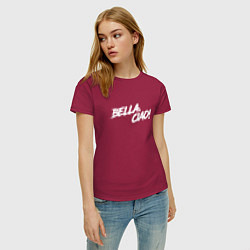 Футболка хлопковая женская БУМАЖНЫЙ ДОМ, BELLA CIAO!, цвет: маджента — фото 2