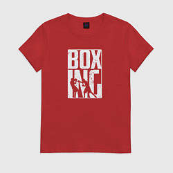 Футболка хлопковая женская Boxing бой, цвет: красный
