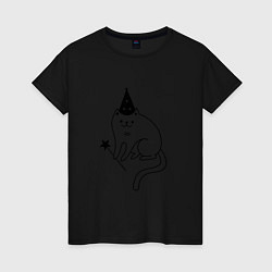 Женская футболка Кот - волшебник