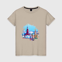 Женская футболка Москва Россия Туризм
