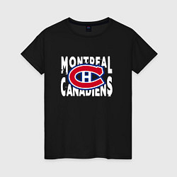 Футболка хлопковая женская Монреаль Канадиенс, Montreal Canadiens, цвет: черный