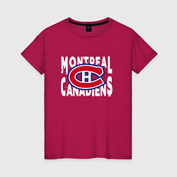 Футболка хлопковая женская Монреаль Канадиенс, Montreal Canadiens, цвет: маджента