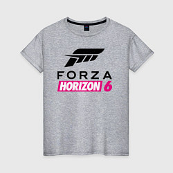 Футболка хлопковая женская Forza Horizon 6 logo, цвет: меланж