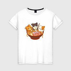 Женская футболка Kawaii Cat Ramen