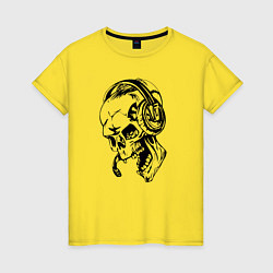 Женская футболка Cool skull & microphone
