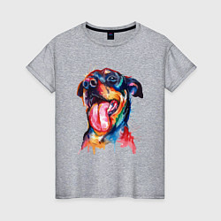 Женская футболка Color rottweiler