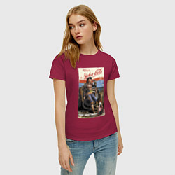 Футболка хлопковая женская Nuka Cola - raid your first!, цвет: маджента — фото 2
