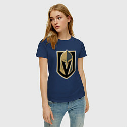 Футболка хлопковая женская Vegas Golden Knights , Вегас Голден Найтс, цвет: тёмно-синий — фото 2
