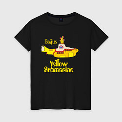 Футболка хлопковая женская On a Yellow Submarine, цвет: черный