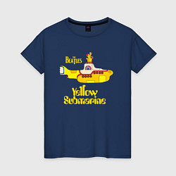 Футболка хлопковая женская On a Yellow Submarine, цвет: тёмно-синий