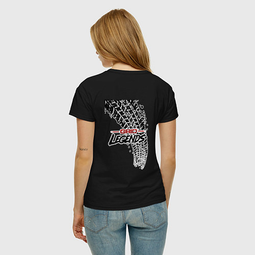 Женская футболка Грид / Черный – фото 4