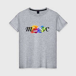 Женская футболка Music Цветная Портрет