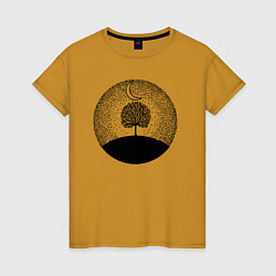 Женская футболка Луна и дерево