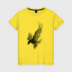 Футболка хлопковая женская Пикирующий орёл Пуантель, цвет: желтый