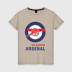 Футболка хлопковая женская Arsenal The Gunners, цвет: миндальный