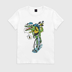 Женская футболка Прикольный модный крокодил