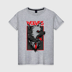 Женская футболка Волк в костюме