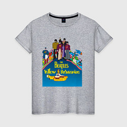 Женская футболка The Beatles on a Yellow Submarine