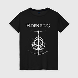 Футболка хлопковая женская Elden ring лого, цвет: черный