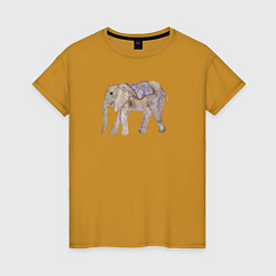 Женская футболка Африканский слон в попоне