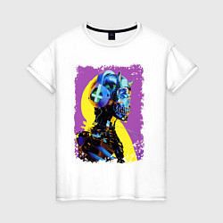 Женская футболка Cyber fashion skull 2028
