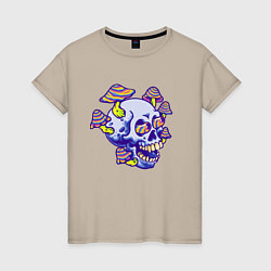 Женская футболка Mushrooms & Skull