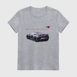 Футболка хлопковая женская McLaren Racing Team Motorsport, цвет: меланж