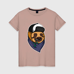 Женская футболка Довольный ленивец